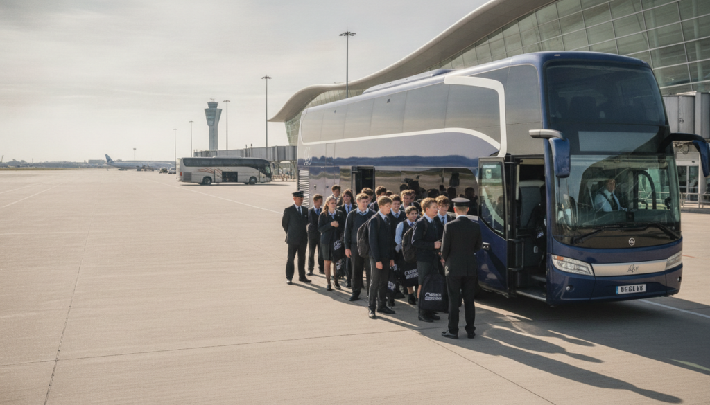 Safe & Sound: Organising School Group Transfers from Heathrow — executive coach meeting a group at Heathrow Airport