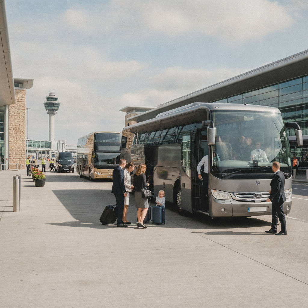 Group Types We Serve | Heathrow — executive coach meeting a group at Heathrow Airport