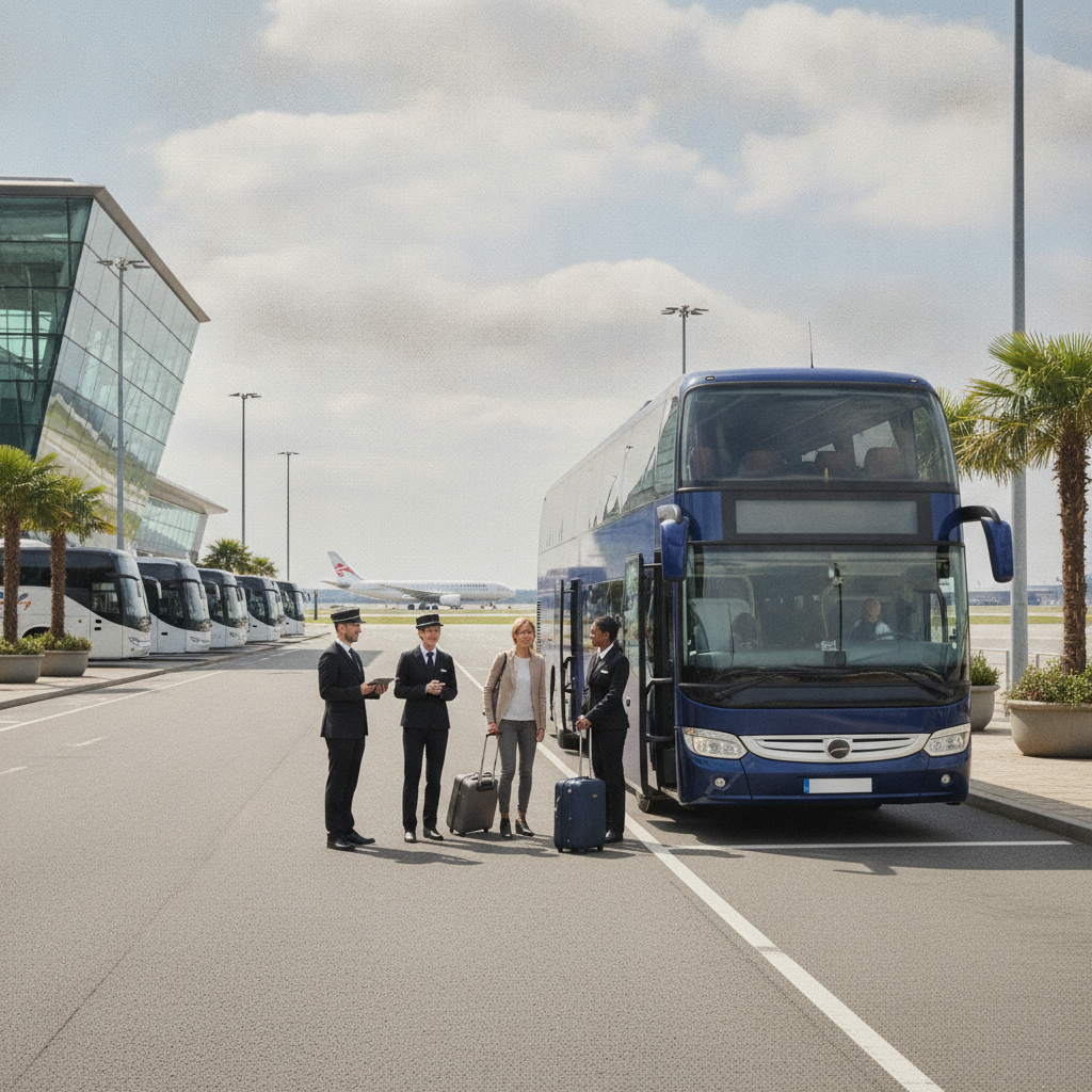 Meet & Greet at Heathrow — executive coach meeting a group at Heathrow Airport